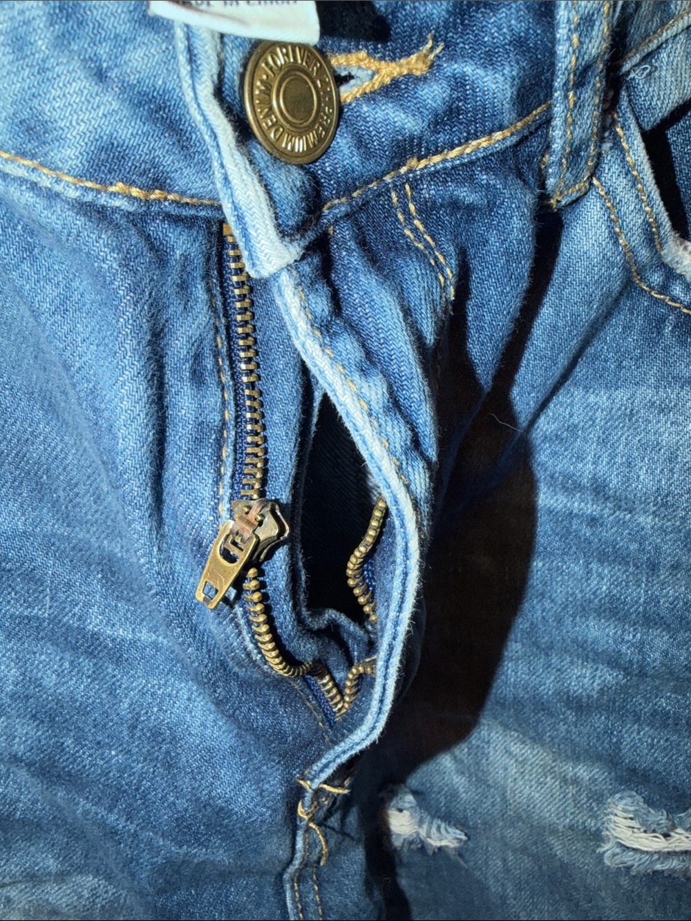 Forever 21 Light Blue Distressed Ripped Jeans - Picture 3 of 9